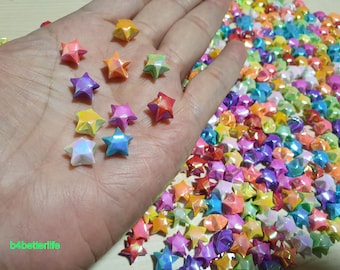 500pcs Assorted Colors Tiny Origami Lucky Stars Hand-folded From 16.5 x 0.8cm Paper Strips. (AV paper series). #FOS-1.