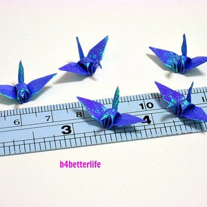 100pcs Dark Blue Color 1-inch Origami Cranes Hand-folded From 1x1 Square Paper. TX paper series. FC1-10. image 7