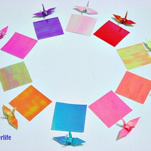 Lot of 1,000 Sheets 1-inch Origami Crane Paper Folding Kit In Assorted Colors. 1" x 1". (AV paper series). #CRK-102.