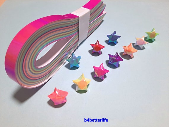 1000 Sheets Colorful Origami Stars Paper Strips Lucky Star 20 Colors Folding  Paper Material for Children