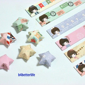360 strips of DIY Origami Lucky Stars Paper Folding Kit. 26cm x 1.5cm. #K007. (XT Paper Series).