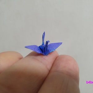 100pcs Dark Blue Color 1-inch Origami Cranes Hand-folded From 1x1 Square Paper. TX paper series. FC1-10. image 9