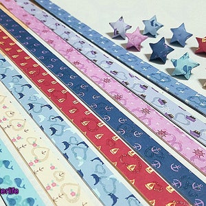 Lot de 256 bandes de papier origami étoile pour plier les étoiles porte-bonheur de taille moyenne. 24,5 x 1,2 cm. (série de papier XT). #B076.
