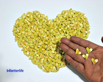 365pcs Yellow Color Mini Size 3D Origami Hearts LOVE. (TX paper series). #FOH-126.