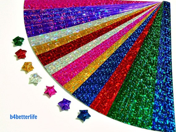 Pack Of 200 Strips Tiny Lucky Stars Origami Paper Kits 165cm X 08cm 4d Glittering Paper Series Spk 117