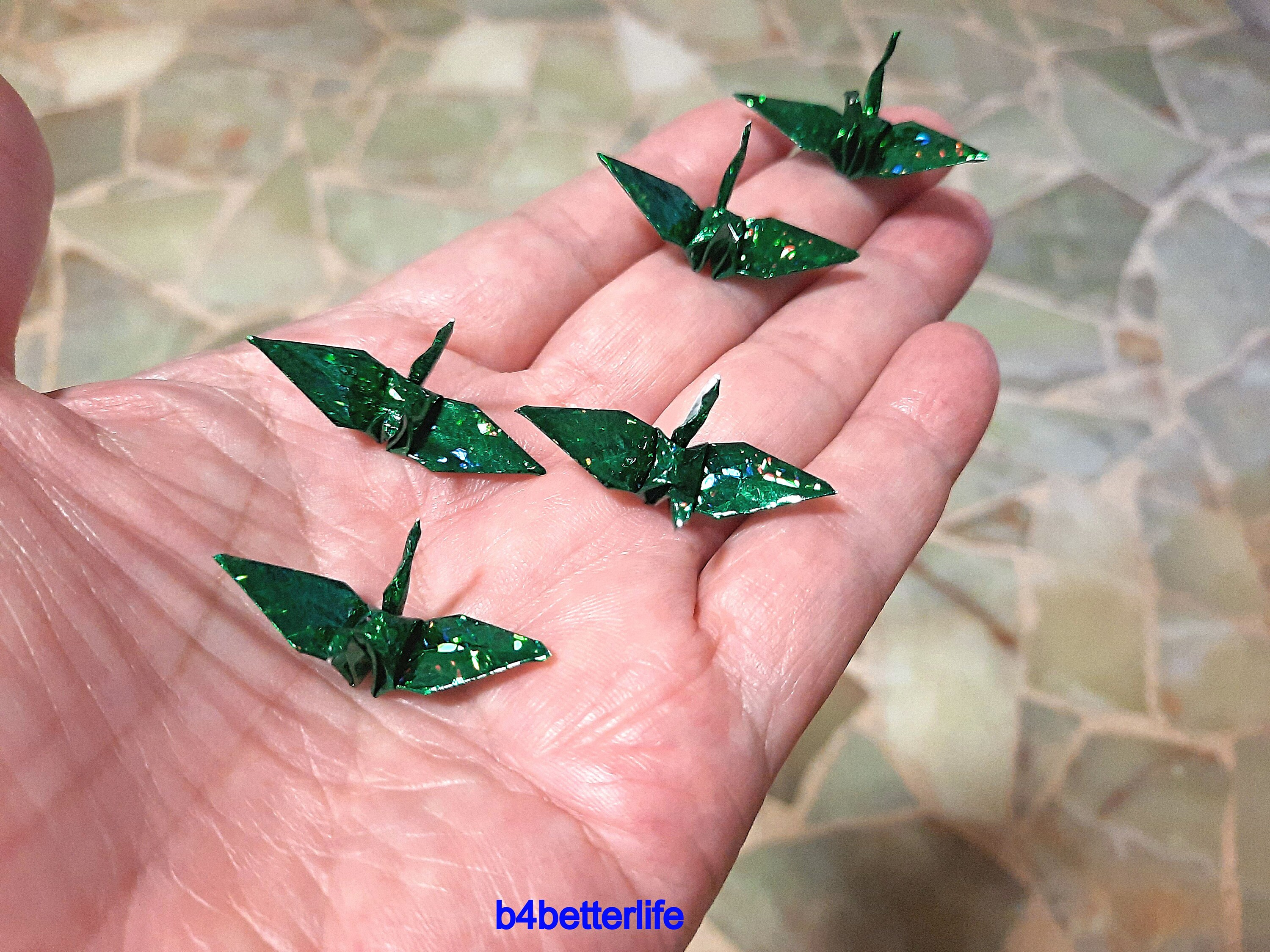 100pcs Verde Color Origami Gr as Dobladas A Mano De 1 5 Etsy
