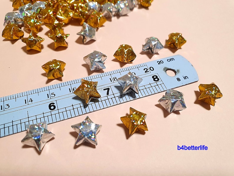 4D Glittering paper series 500pcs Gold /& Silver Color Tiny Size Origami Paper Stars Hand-folded From 16.5 x 0.8cm Paper Strips. #FOS-53.