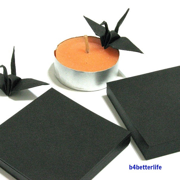 400 Sheets 2" x 2" Black Color DIY Chiyogami Yuzen Paper Folding Kit for Origami Cranes "Tsuru". (KR paper series). #CRK-14.
