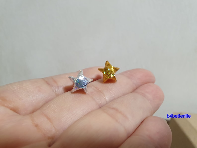 4D Glittering paper series 500pcs Gold /& Silver Color Tiny Size Origami Paper Stars Hand-folded From 16.5 x 0.8cm Paper Strips. #FOS-53.