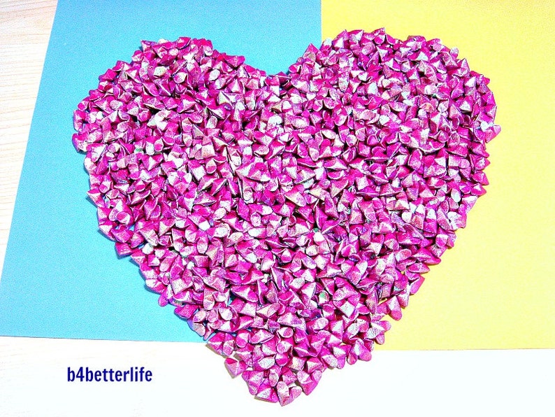 TX paper series . 999pcs Mini Size Maroon Color 3D Origami Hearts LOVE.