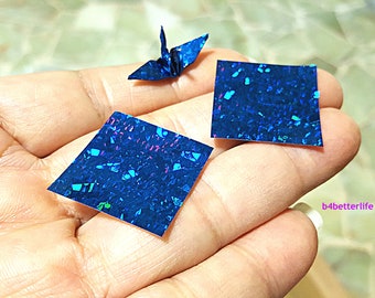 1,000 Sheets Blue Color 1-inch Origami Crane Paper Folding Kit. 1" x 1". (4D Glittering paper series). #CRK-80.