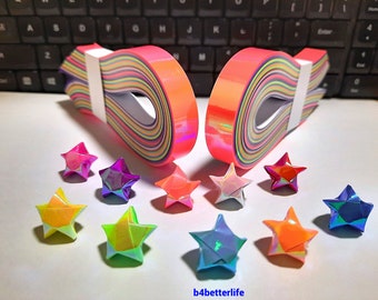 400 strips of Assorted Colors DIY Origami Lucky Stars Medium Size Paper Folding Kit. 24.5cm x 1.2cm. (AV Paper Series). #SPK-164b.