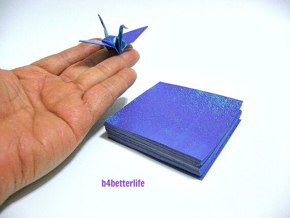 100 Sheets 3 X 3 Dark Blue Color Diy Chiyogami Yuzen Paper Folding Kit For Origami Cranes Tsuru Tx Paper Series