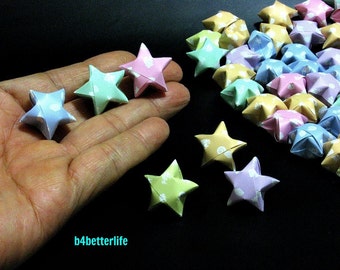 70pcs Assorted Colors Hand-folded Big Size Lucky Stars. "Underwater". (KZ Paper Series). #FOS-28.