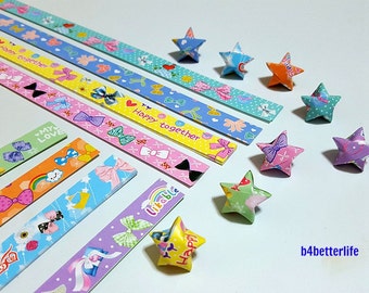 400 strips of DIY Origami Lucky Stars Paper Folding Kit. 26cm x 1.2cm. #P0810. (XT Paper Series).