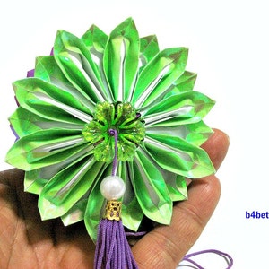 A Piece of Medium Size Purple Color Origami Hanging Lotus. AV paper series. image 3