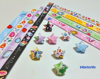 500 strips of DIY Origami Lucky Stars Paper Folding Kit. 26cm x 1.2cm. #P0812. (XT Paper Series).