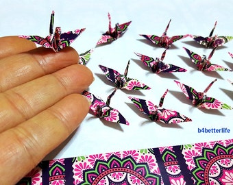 100pcs Multi-colored 1.5" Origami Cranes Hand-folded From 1.5"x1.5" Square Paper. (WR paper series). #FC15-45.