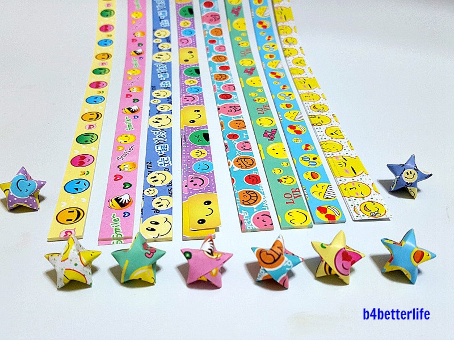 Un paquete de 500 tiras de DIY Origami Lucky Stars Kit de Etsy