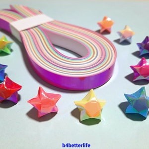 Confezione da 400 strisce di carta origami Lucky Stars in formato mini, colori assortiti. 24,5 cm x 1,0 cm. (Serie carta AV). #SPK-165b.