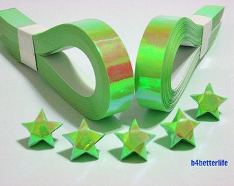 400 strips of Green Color DIY Origami Lucky Stars Medium Size Paper Folding Kit. 24.5cm x 1.2cm. (AV Paper Series). #SPK-171.