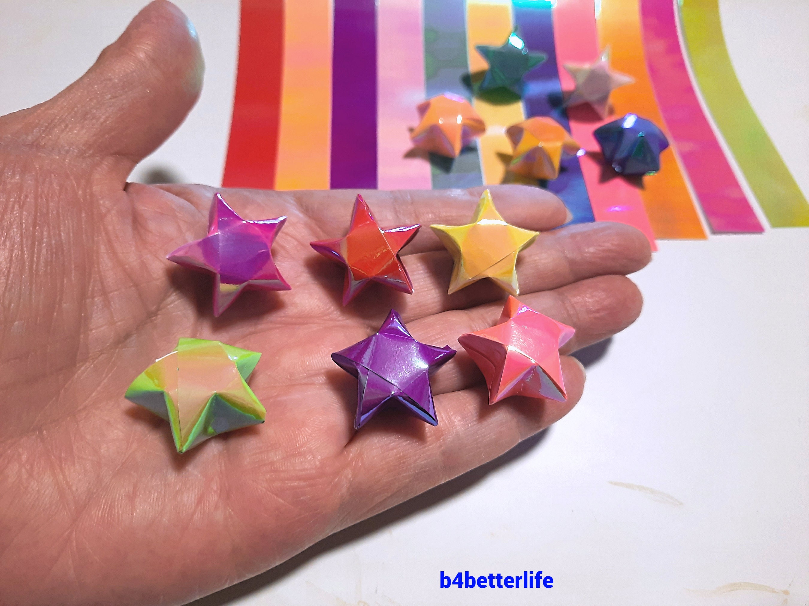 1080 Sheets Star Origami Paper Star Paper Strip Cartoon Double Sided  Origami Stars Paper Solid Color Lucky Star Decoration Paper Strips DIY Hand  Art