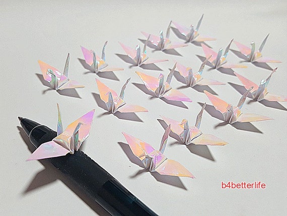 100er Weiß Farbe 15 Origami Kraniche Hand Gefaltet Aus 15x 1 5quadrat Papier Av Papier Serie Fc15 08