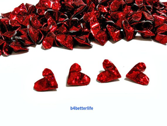 100pcs Red Color Mini Size 3d Origami Hearts Love 4d Glittering Paper Series Foh 132