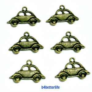 Lot of 30pcs Antique Bronze Tone "Volkswagen" Metal Charms. #BC2009.