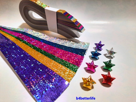 Pack of 400 Strips Mini Size Lucky Stars Origami Paper Kits in Assorted  Colors. 24.5cm X 1.0cm. AV Paper Series. spk-165a. 