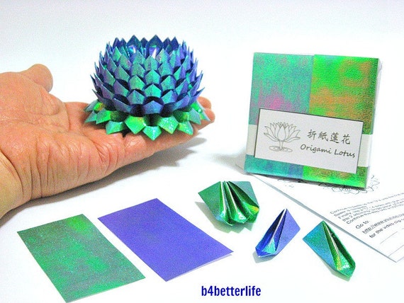 Pack Of 200 Sheets Dark Blue Color Diy Origami Lotus Paper Folding Kit For Making 2pcs Of Medium Size Lotus Tx Paper Series Lpk 48