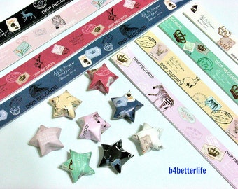 500 strips of DIY Origami Lucky Stars Paper Folding Kit. 26cm x 1.2cm. #C137. (XT Paper Series).