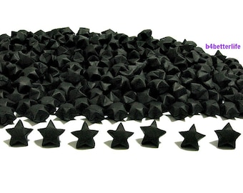 500pcs Black Color Origami Lucky Stars Hand-folded from 24.5cm x 1.2cm Paper Strips. (KR paper series). #FOS-3.