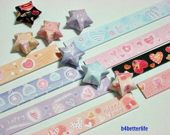 500 strips of DIY Origami Lucky Stars Paper Folding Kit. 26cm x 1.2cm. #A071. (XT Paper Series).