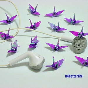 100pcs Colore viola 1 pollice Origami Gru piegate a mano da 1 "x1" carta quadrata. (serie di carte AV). #FC1-08.