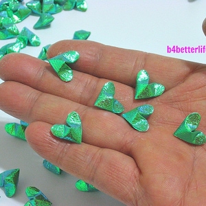 180pcs Green Color Mini Size 3D Origami Hearts LOVE. TX paper series. FOH-136. image 1