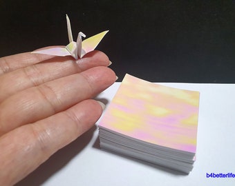 400 Sheets 2" x 2" White Color DIY Chiyogami Yuzen Paper Folding Kit for Origami Cranes "Tsuru". (AV paper series). #CRK-31.