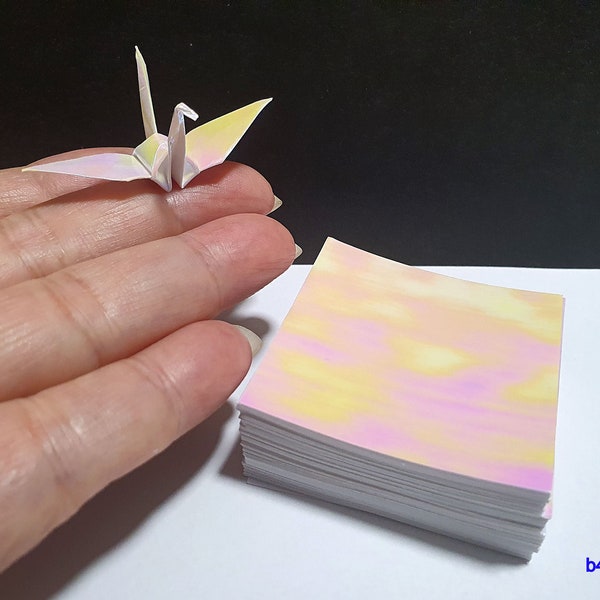 400 Sheets 2" x 2" White Color DIY Chiyogami Yuzen Paper Folding Kit for Origami Cranes "Tsuru". (AV paper series). #CRK-31.