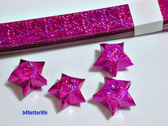 70 Streifen Pink Farbe Diy Origami Papier Sterne Falten Kit Für Große Glückssterne 50cm X 18cm 4d Glitzernde Papierserie Spk 177