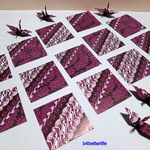 400 Sheets 1.5" x 1.5" Batik Design DIY Chiyogami Yuzen Paper Folding Kit for Origami Cranes "Tsuru". (WR paper series). #FC15-114.