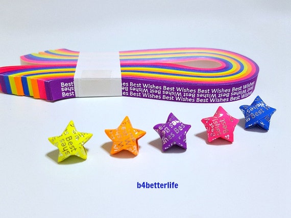 Pack of 400 Strips Mini Size Luminous Hot-stamping Lucky Stars Origami  Paper Kit. best Wishes. 24.5cm X 1.0cm. HS117. HS Paper Series. -   Norway