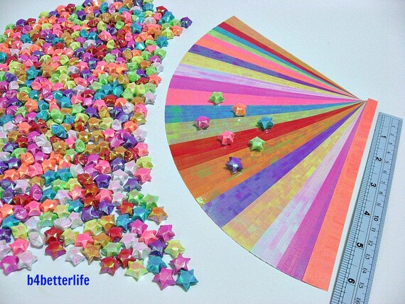 250 Strips Shinny Folding Paper Lucky Wish Star Cute Origami Paper