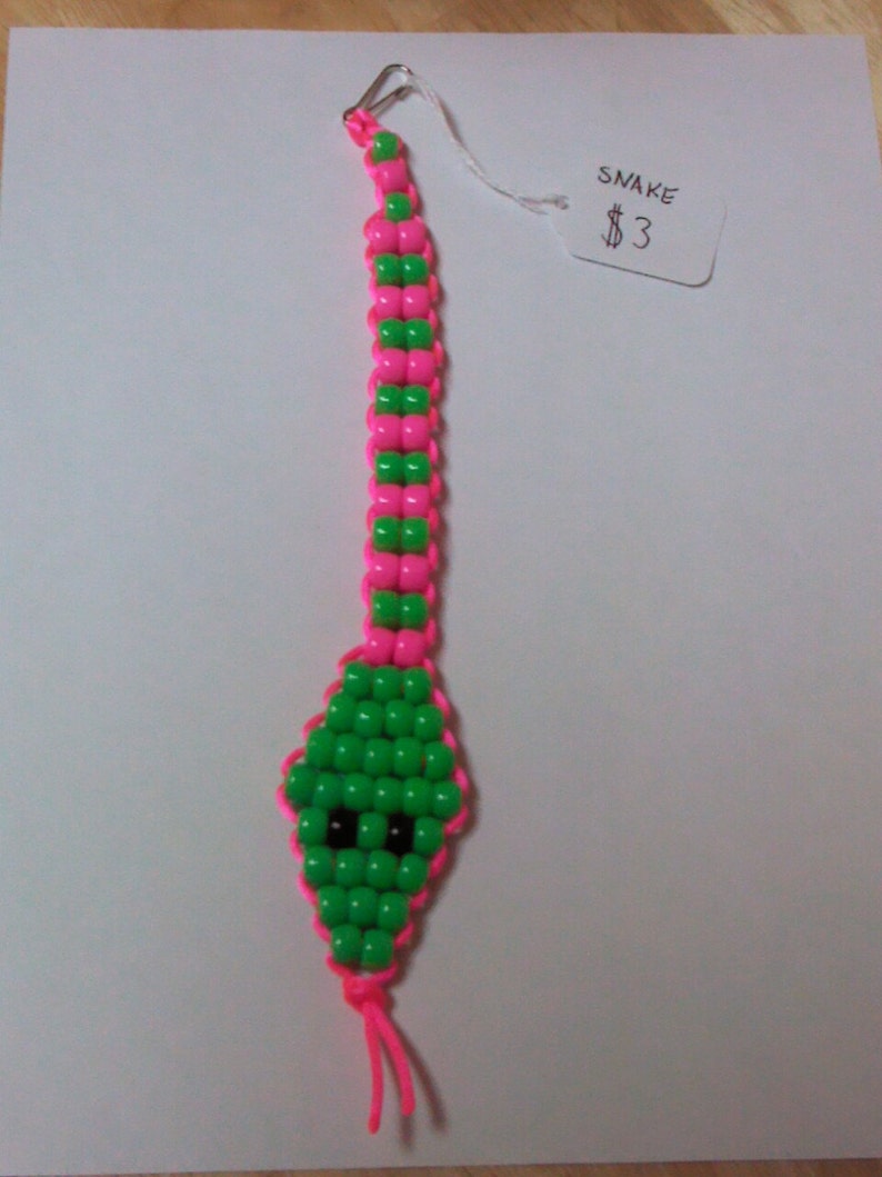 Snake Bead Pet Keychain Etsy