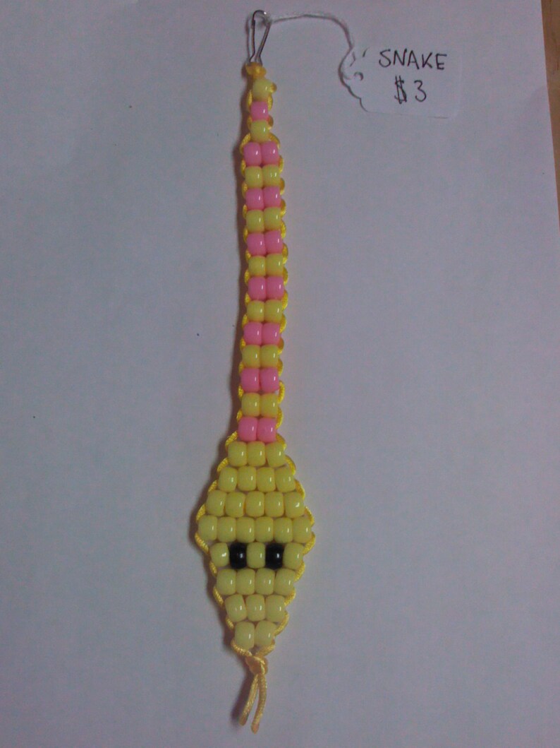 Snake Bead Pet Keychain Etsy