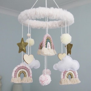 Custom Handmade Macrame Rainbow Mobile