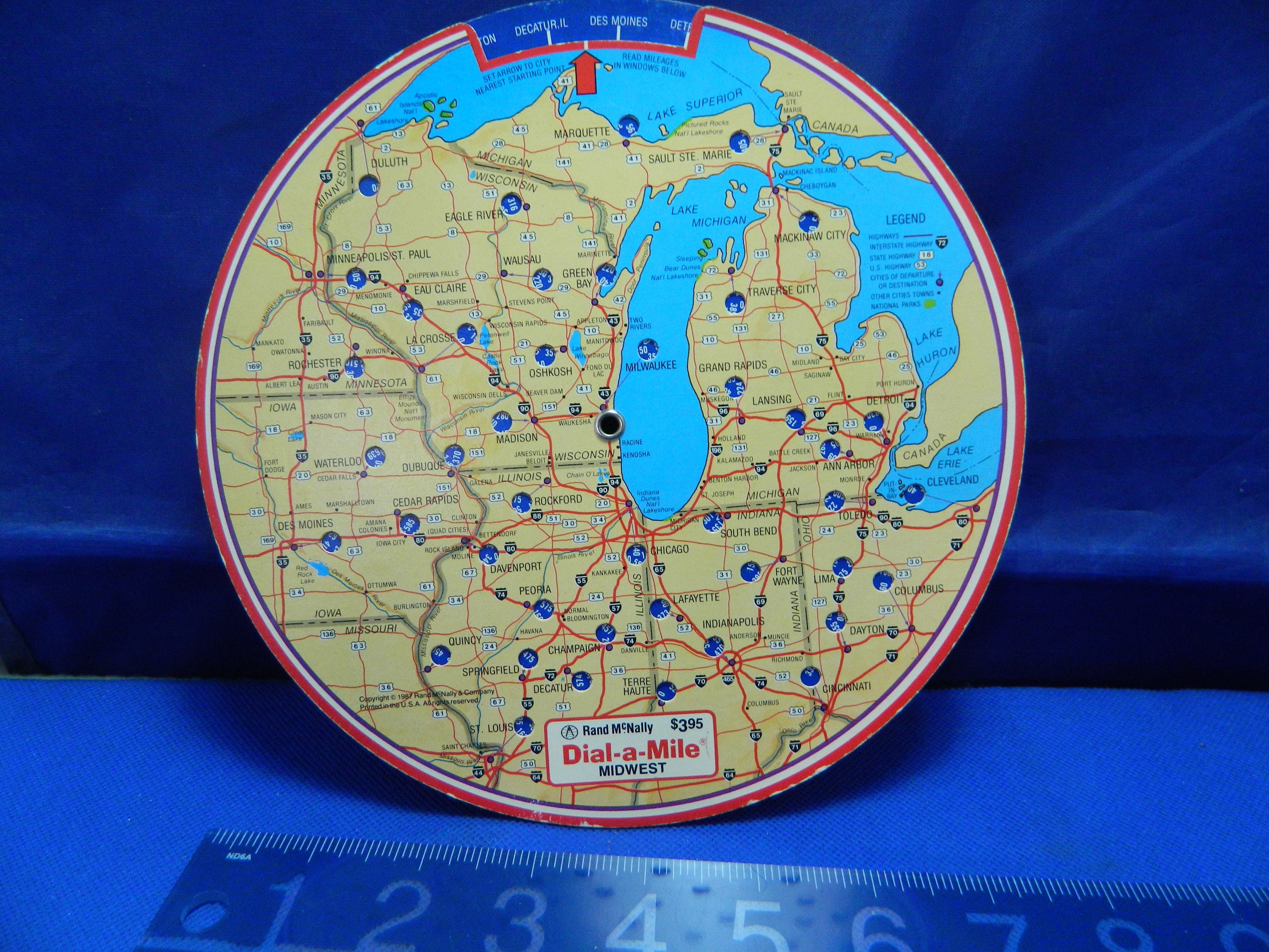 Rand Mcnally Driving Distance Dial-A-Mile Rand Mcnally Midwest Driving Distance | Etsy Australia
