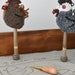 Folk art chicken pattern on linen - 3 or 4 chicken pattern - detailed instructions included -