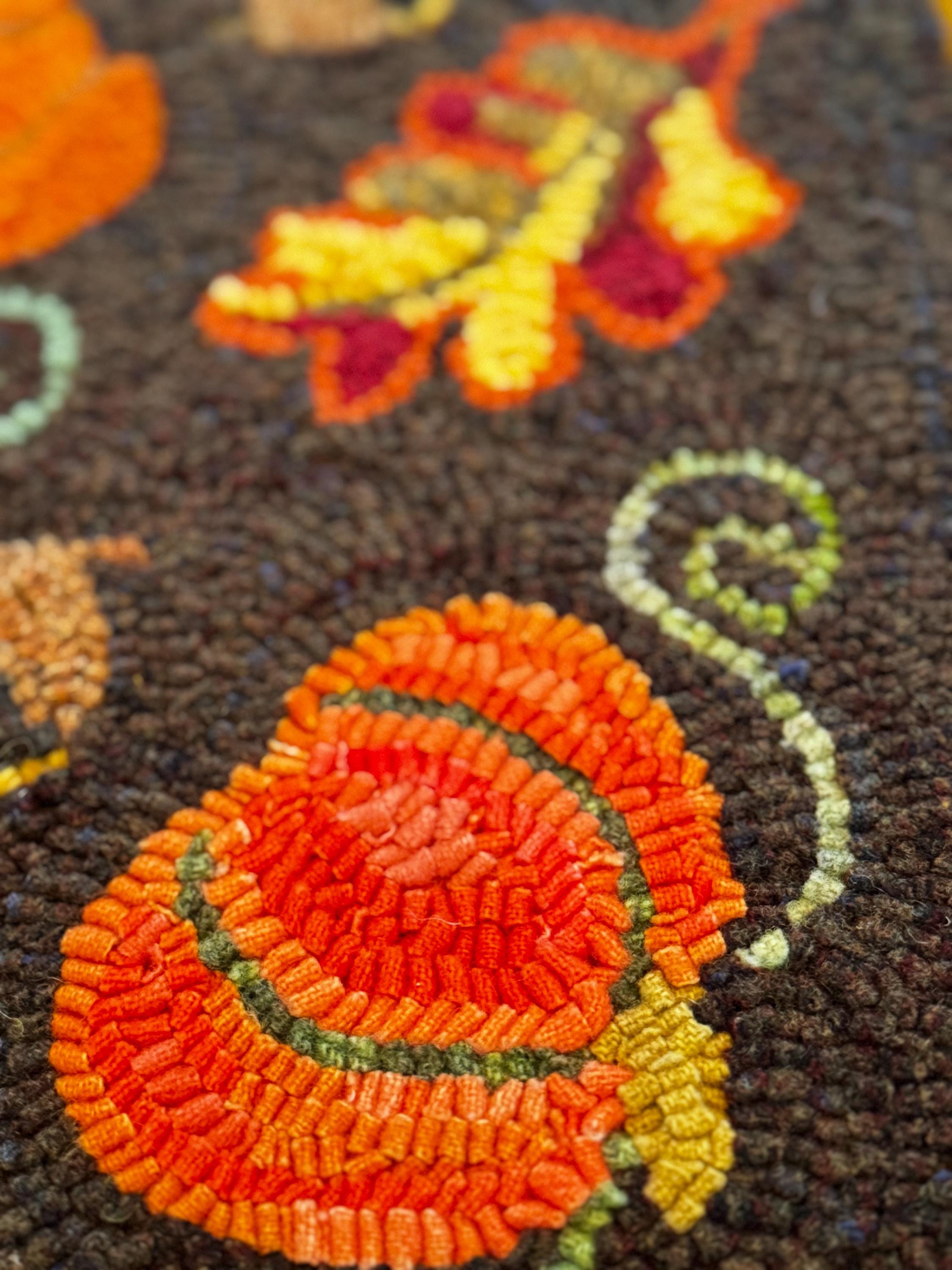 Fall Wool Hand Hooked Rug - Etsy