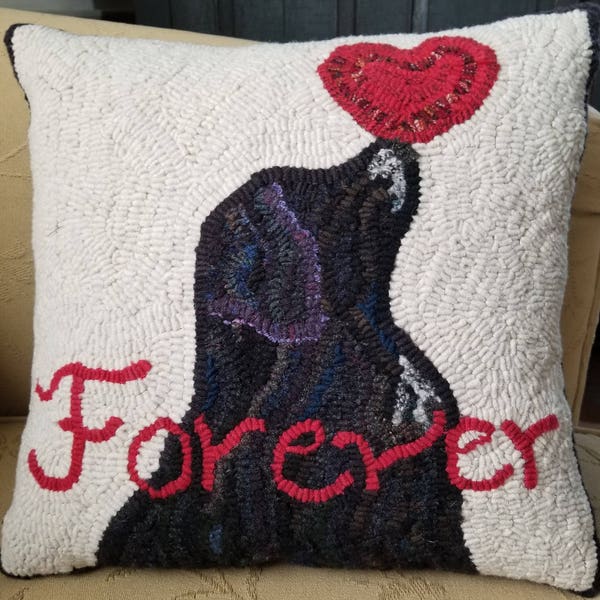 Padrão de engate de tapete em linho primitivo - "Forever", 15x15