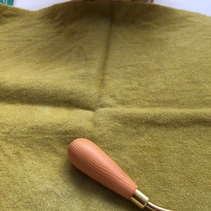 Hand dyed wool fabric fat quarter - &quot;Pea Soup&quot;